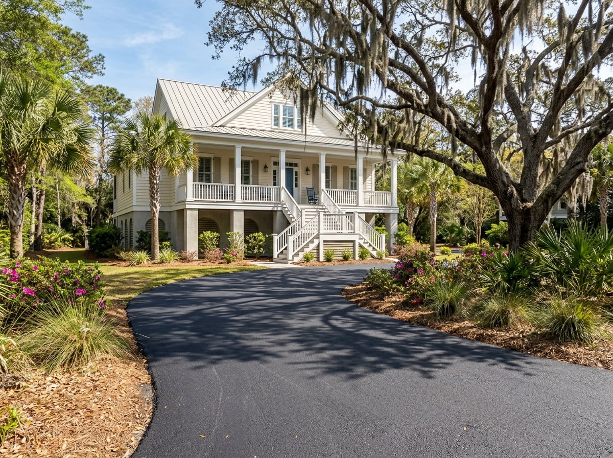 Asphalt driveway paving Hilton Head Island SC — residential new construction